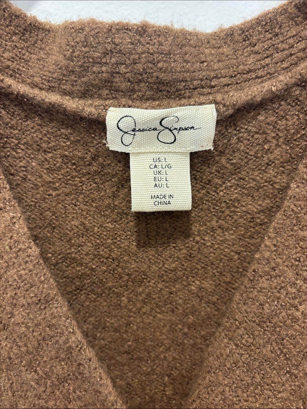 Brown Floral Knit Button Front Vest - Picture 2 of 4